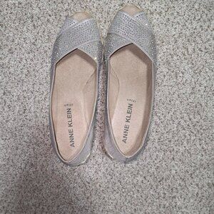 Silver wedge sandals